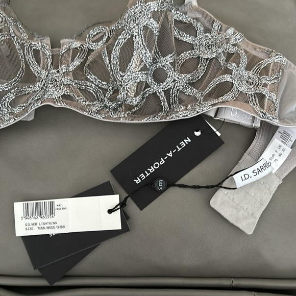 Fleur du Mal Silver Lightning Bra 32DD. New with tags - Picture 3 of 3
